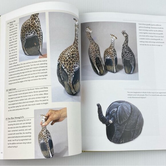 Painting Animals on Rocks by Lin Welford Hardcover Craft Book 2003 - Picture 12 of 12